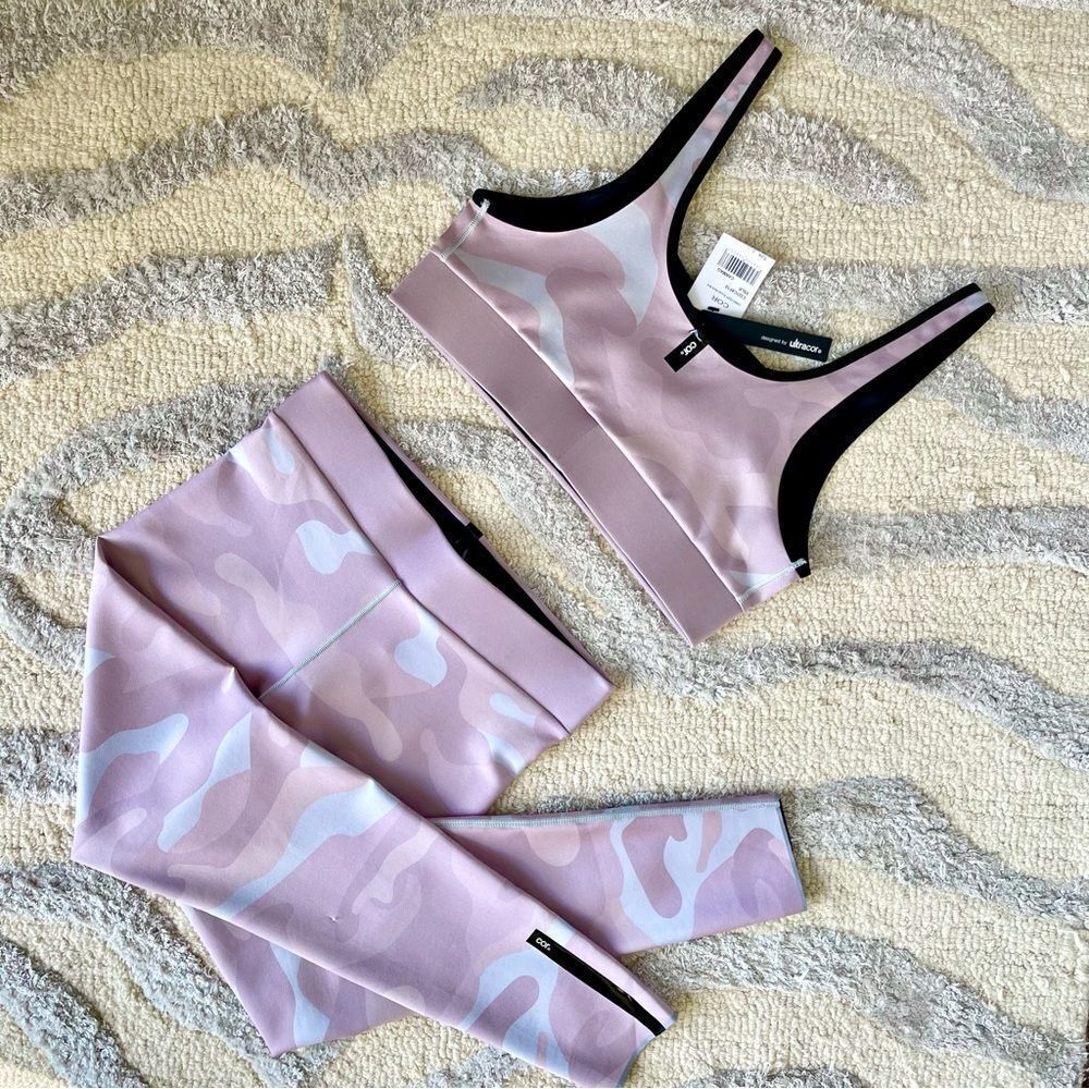 Ultracor Cor Camo Fest Shapewear Workout Leggings + Matching Sports Bra NWT SZ L